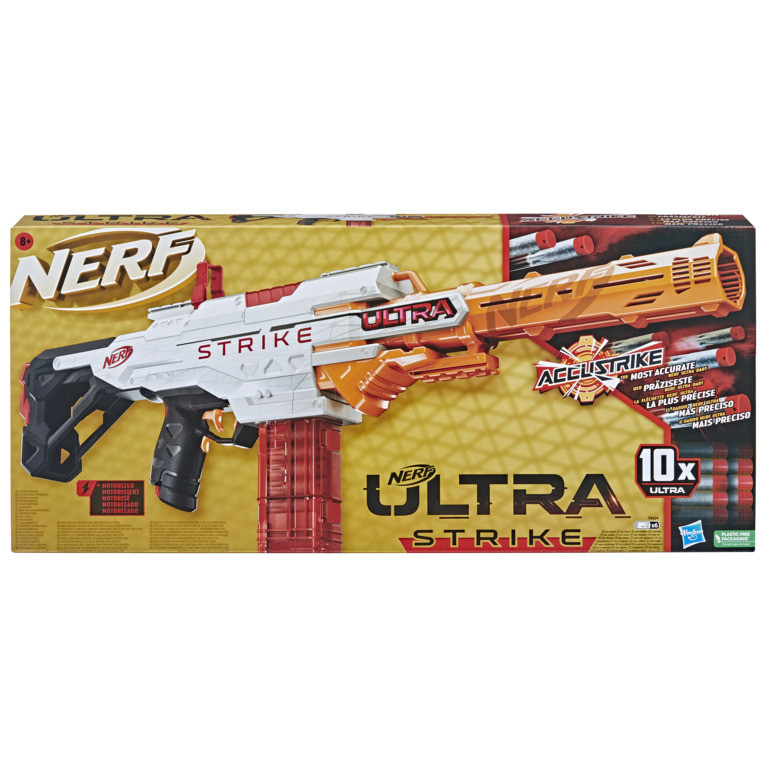 Windswept : Nerf Ultra Strike Motorized Blaster, 10 Nerf AccuStrike Ultra  Darts, 10-Dart Clip, Integrated Sight, Compatible Only with Nerf Ultra Darts