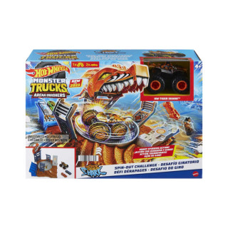 Hot Wheels Monster Trucks Tiger Shark Spin Out Arena Play Set 