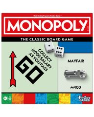 Monopoly Board Game with Storage Tray and Larger Tokens