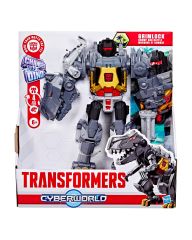 Transformers Toys CYBERWORLD Grimlock Chomp & Battle 9" Action Figure, 6+